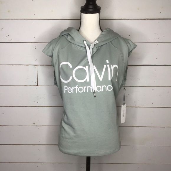 New Calvin Klein Boxy Cropped Logo Terry Hoodie - Picture 3 of 7